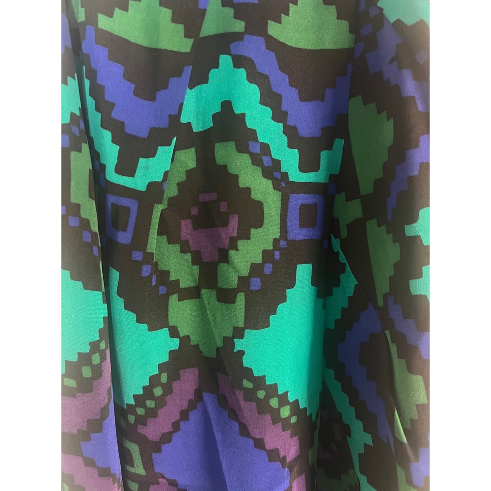 Nicole Miller Collection Silk Geometric Halter Shift Dress BN0219 Blue Green 6 - Picture 2 of 8